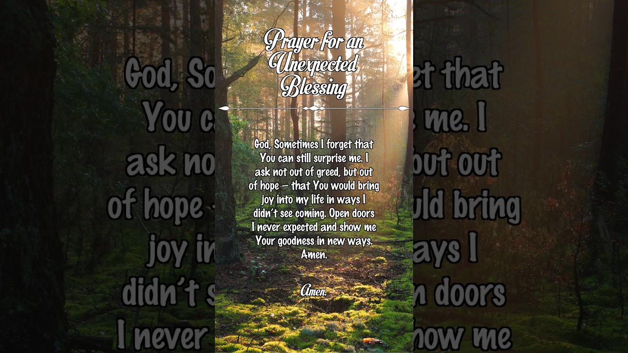 Prayer for an Unexpected Blessing