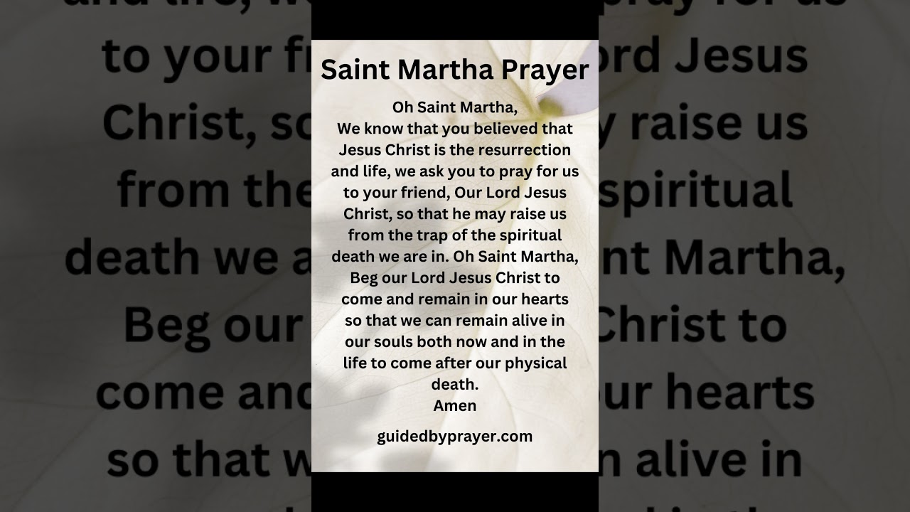 Saint Martha Prayer