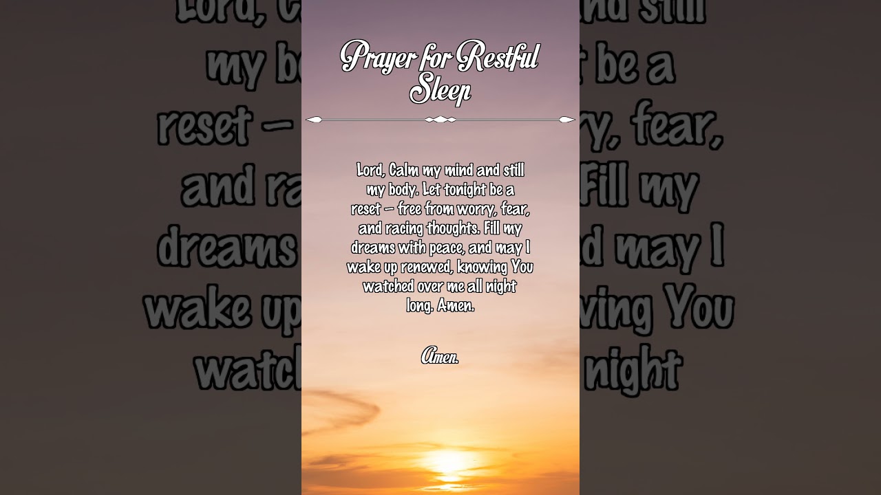 Prayer for Restful Sleep