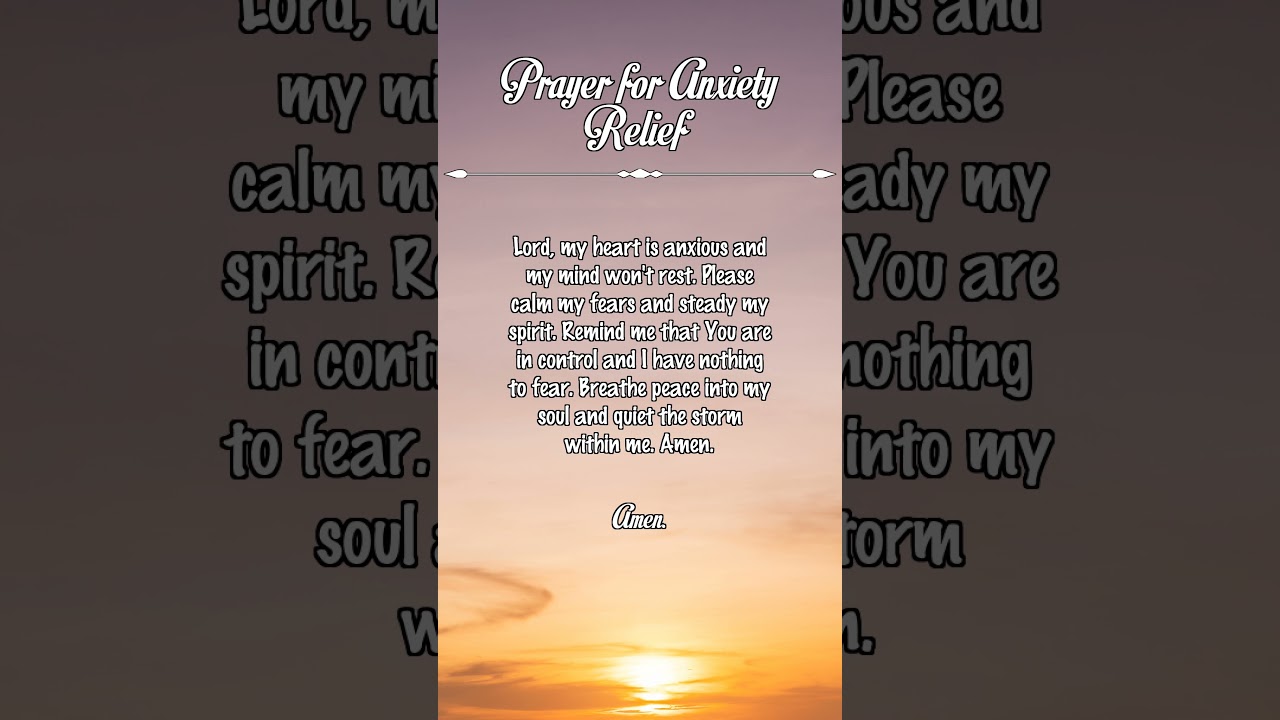 Prayer for Anxiety Relief