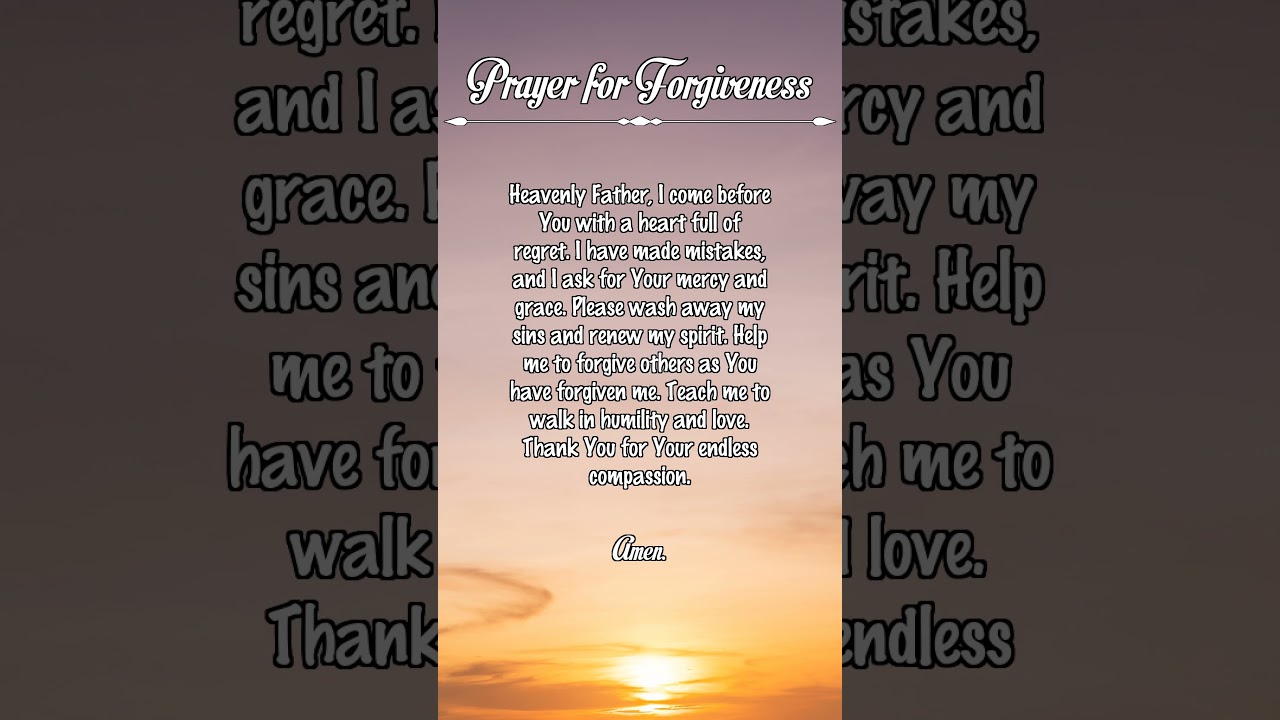 Prayer for Forgiveness