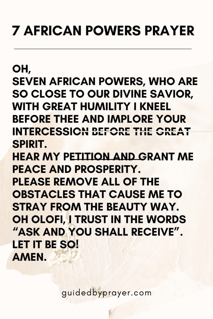 7 African Powers Prayer