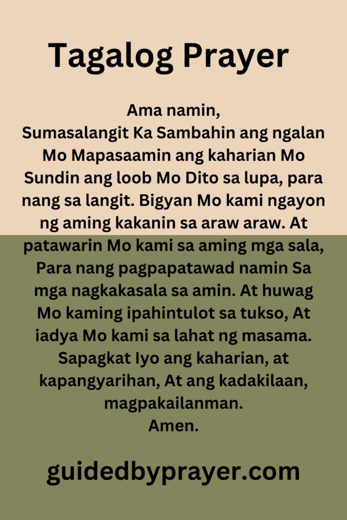 Tagalog prayer