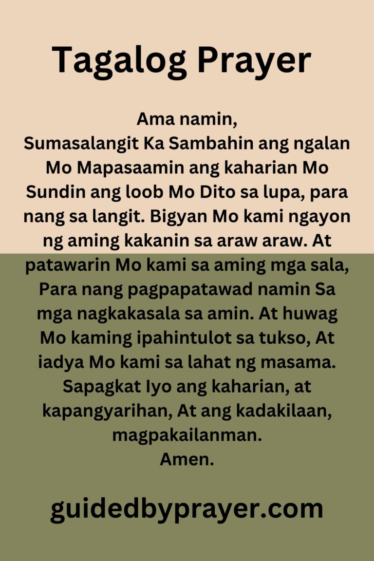 Tagalog Prayer Guided by Prayer