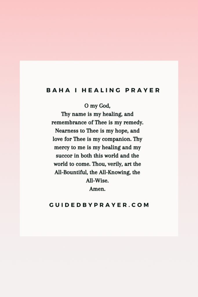 Baha I Healing Prayer