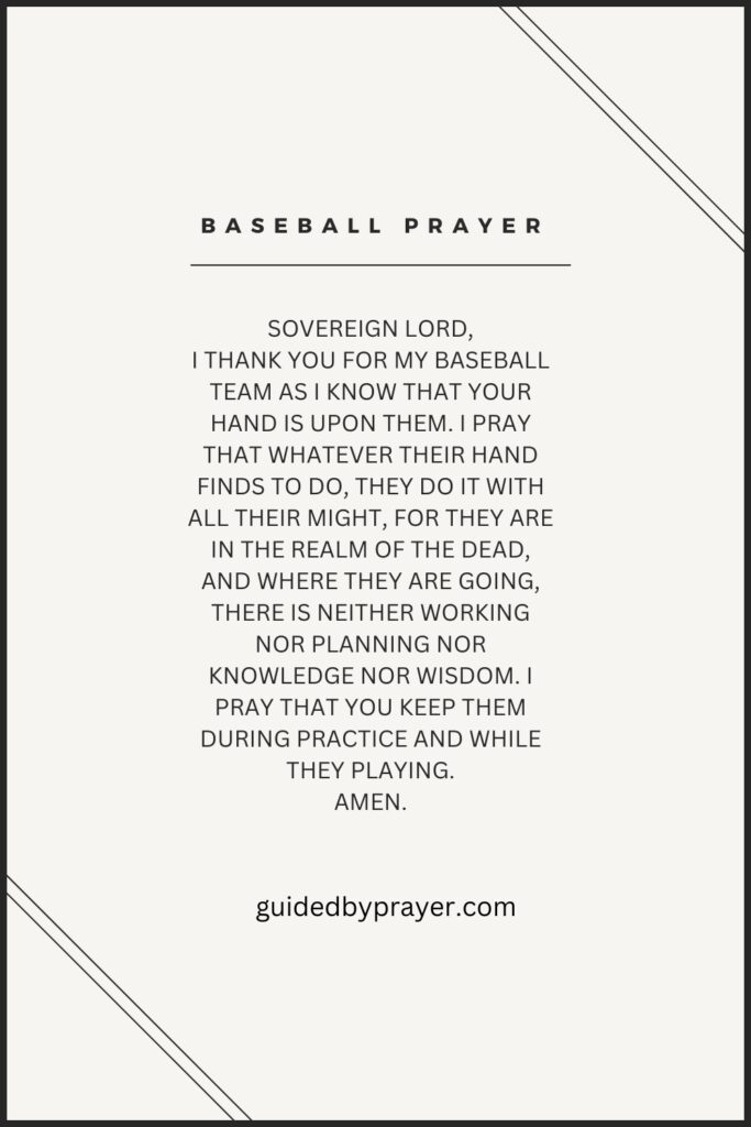 Baseball Prayer