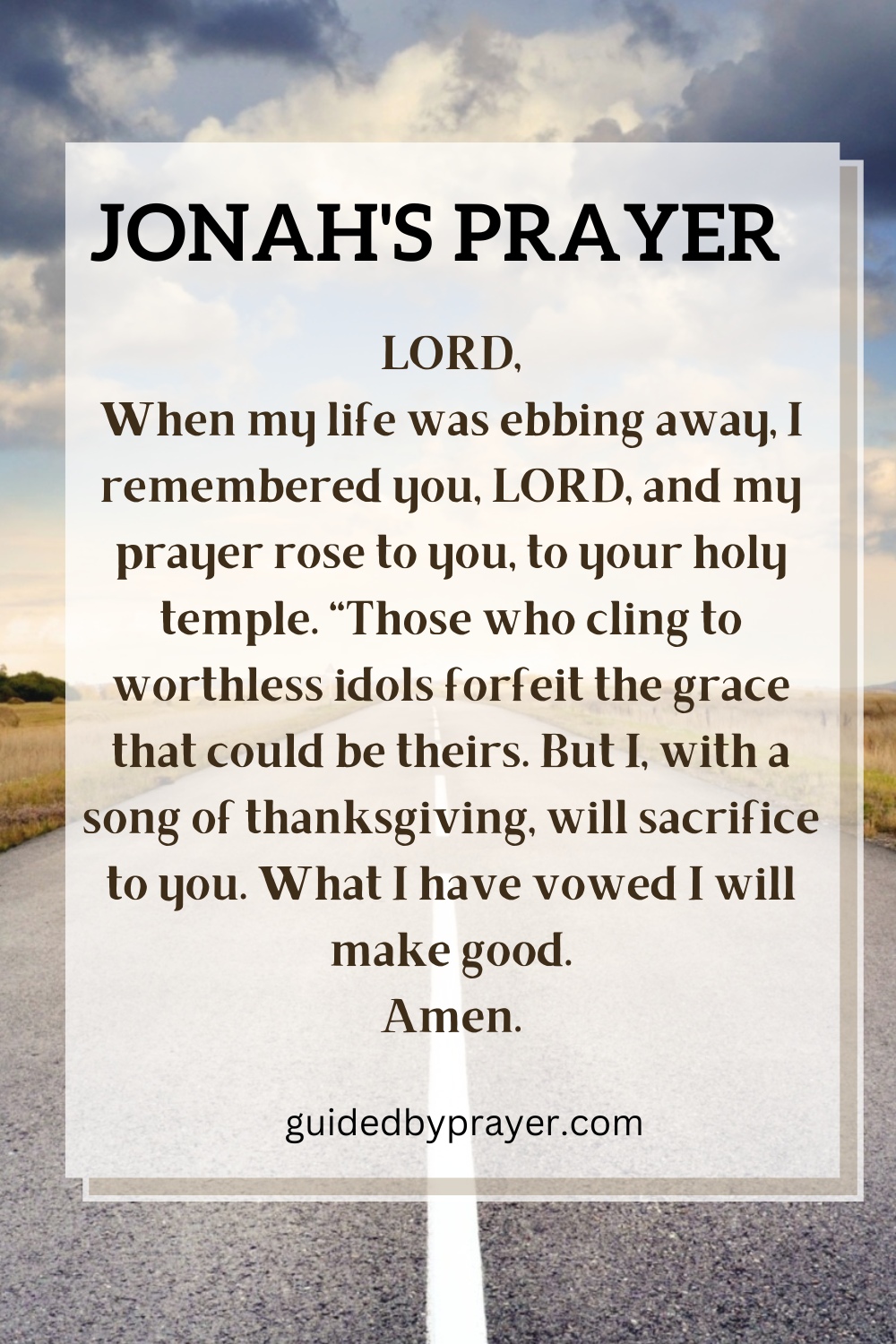 Jonah s prayer guided by prayer