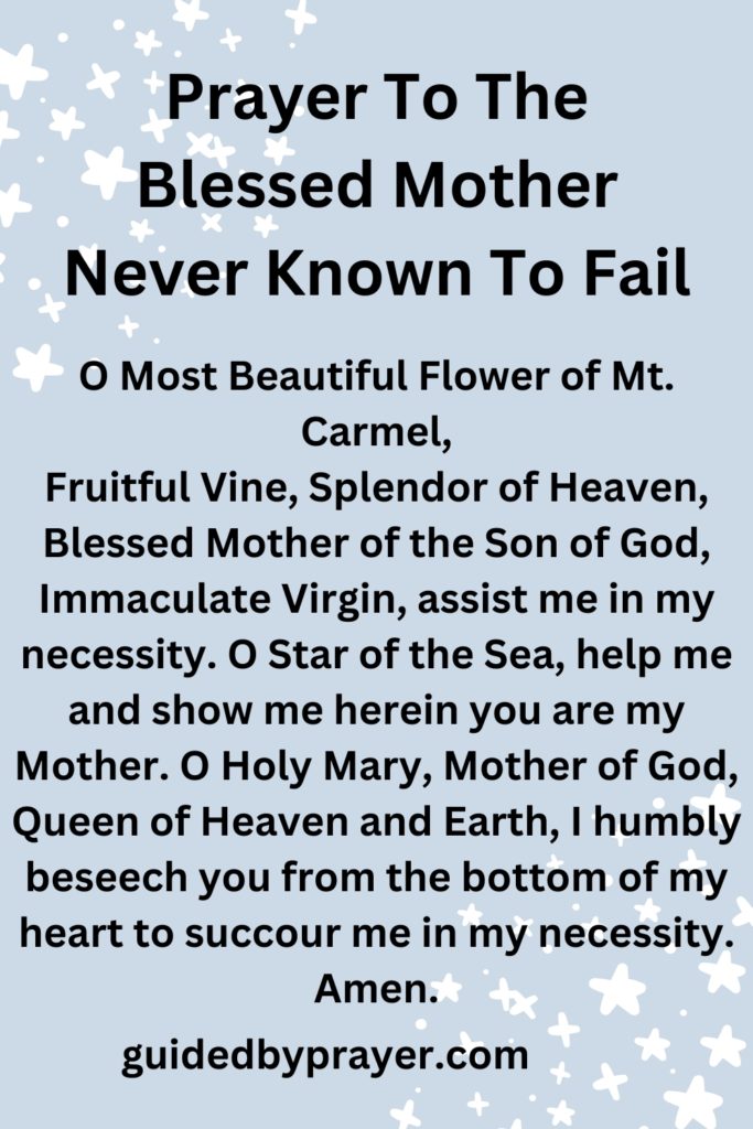 prayer to the blessed mother never known to fail