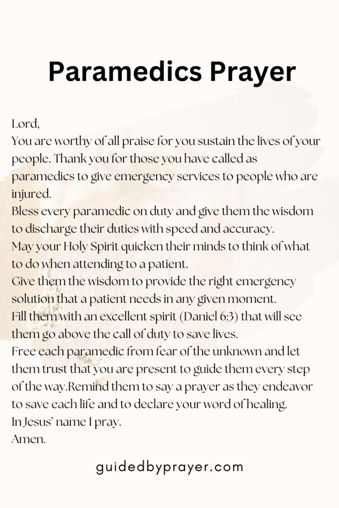 Paramedics Prayer