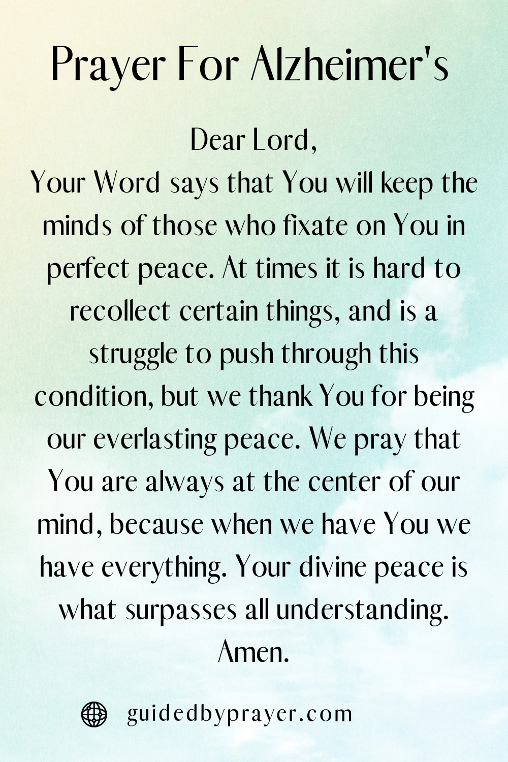 Prayer for alzheimer s guided by prayer