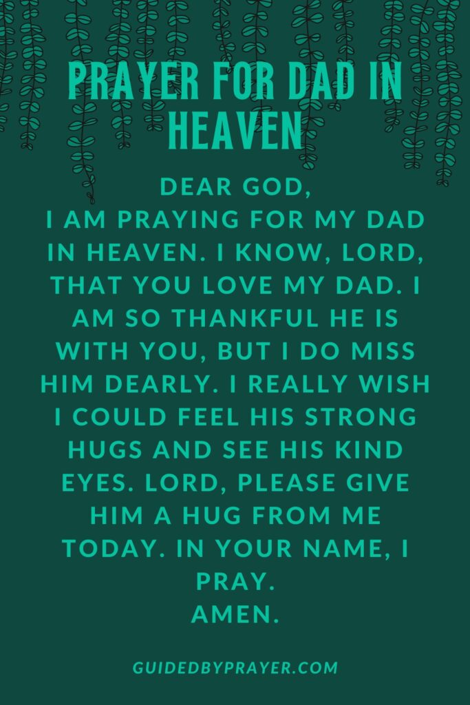 Prayer For Dad In Heaven