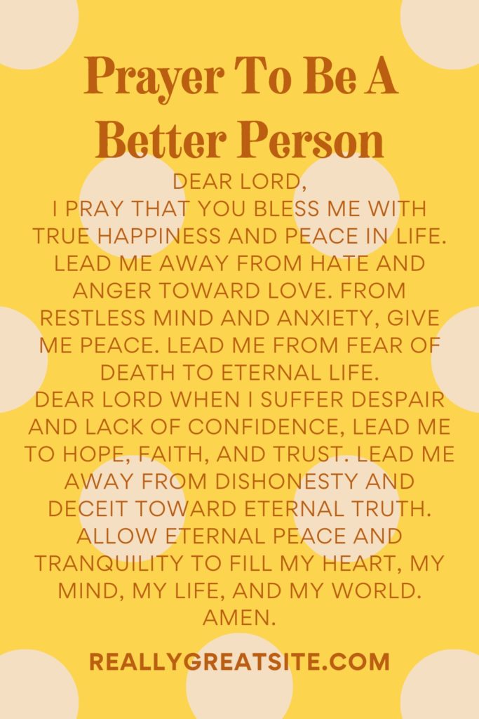 Prayer To Be A Better Person