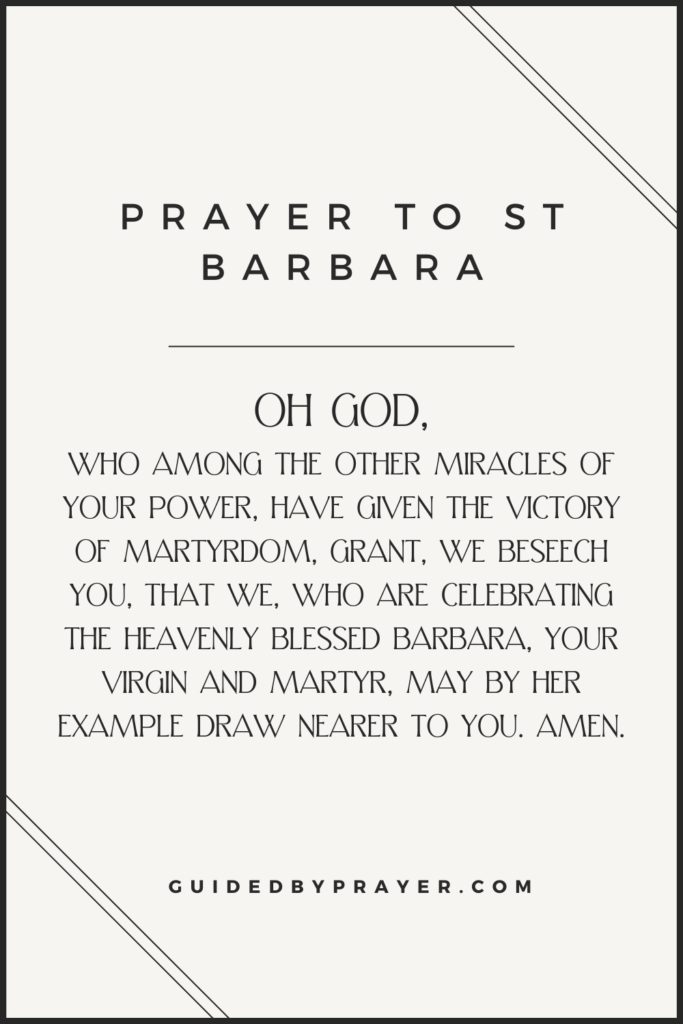 Prayer To St Barbara