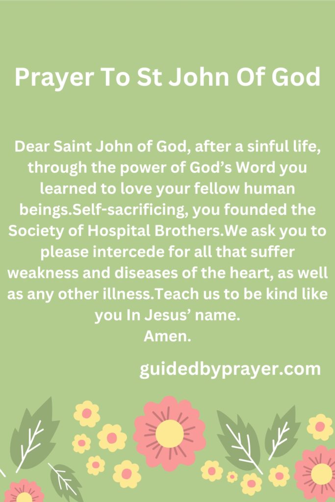 Prayer To St John Of God
