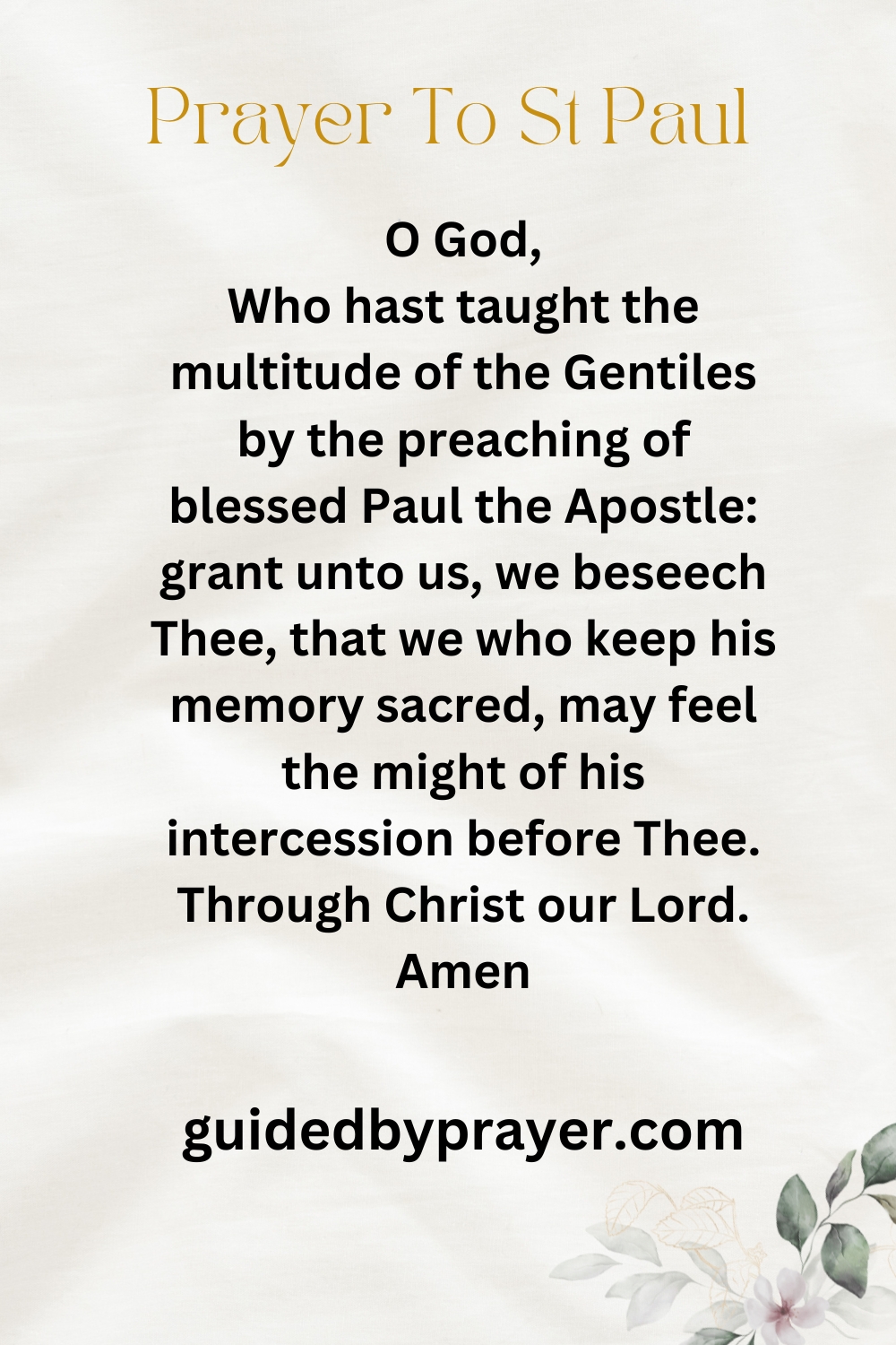 Prayer To St Paul