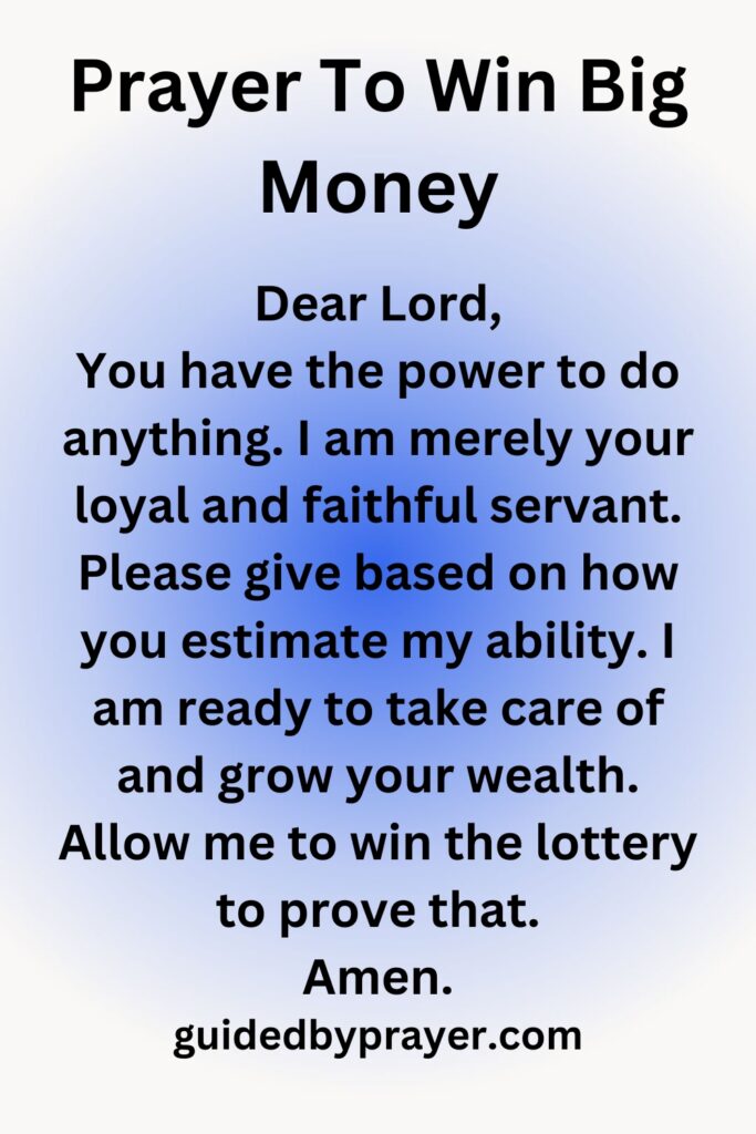 Prayer To Win Big Money