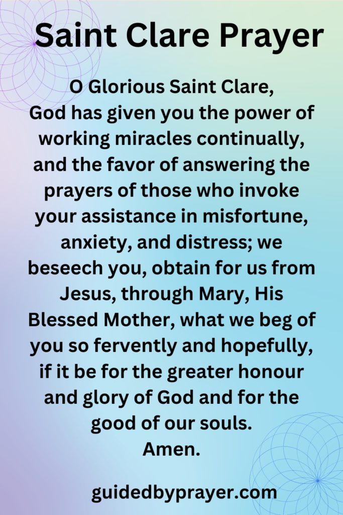 Saint Clare Prayer