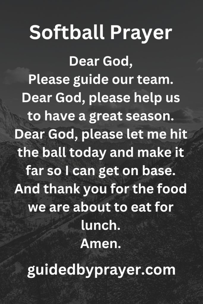 Softball Prayer