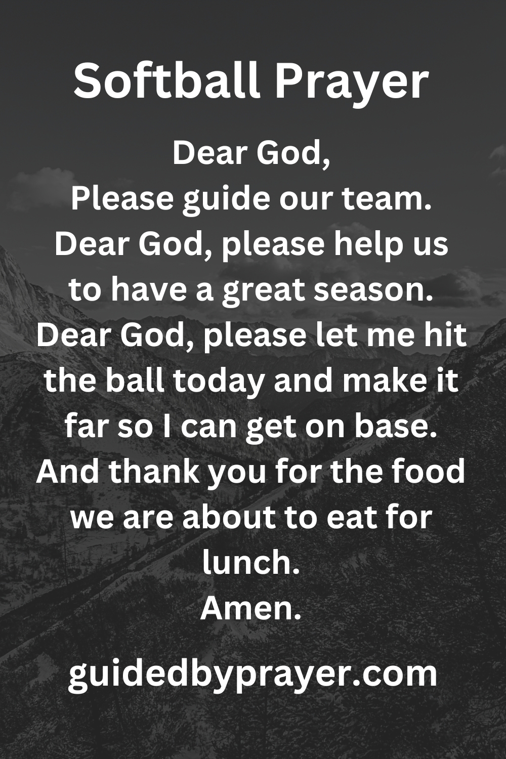 Softball Prayer – Guided by Prayer