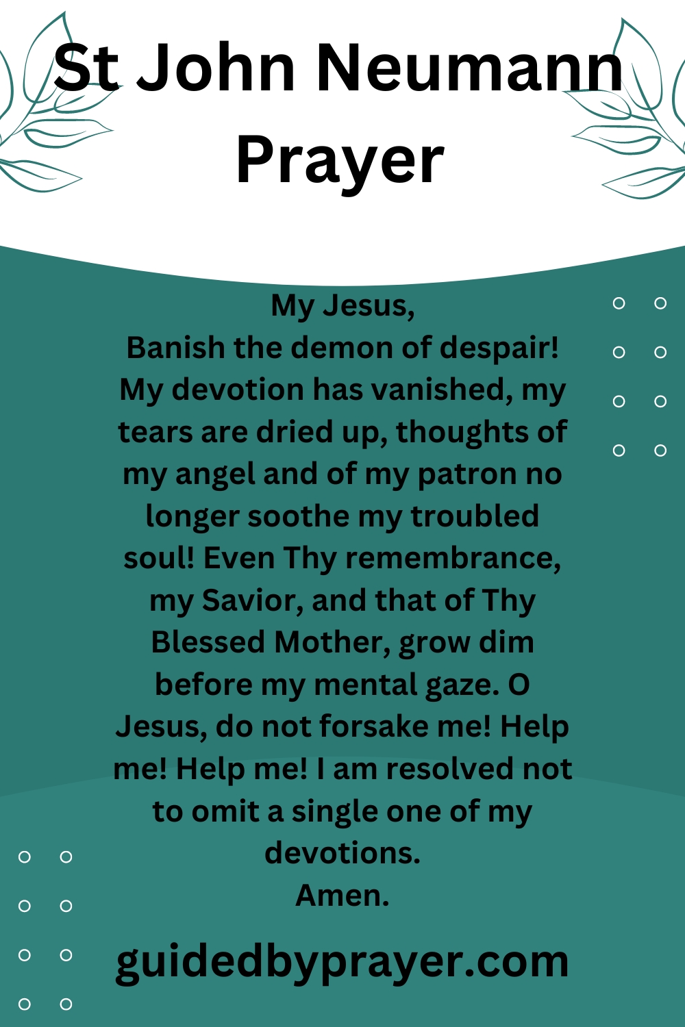 St John Neumann Prayer