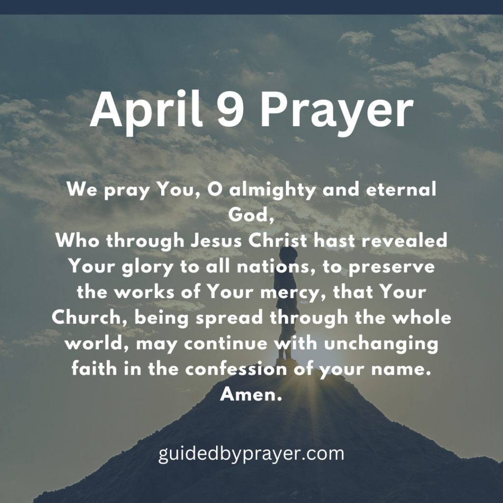 April 9 Prayer