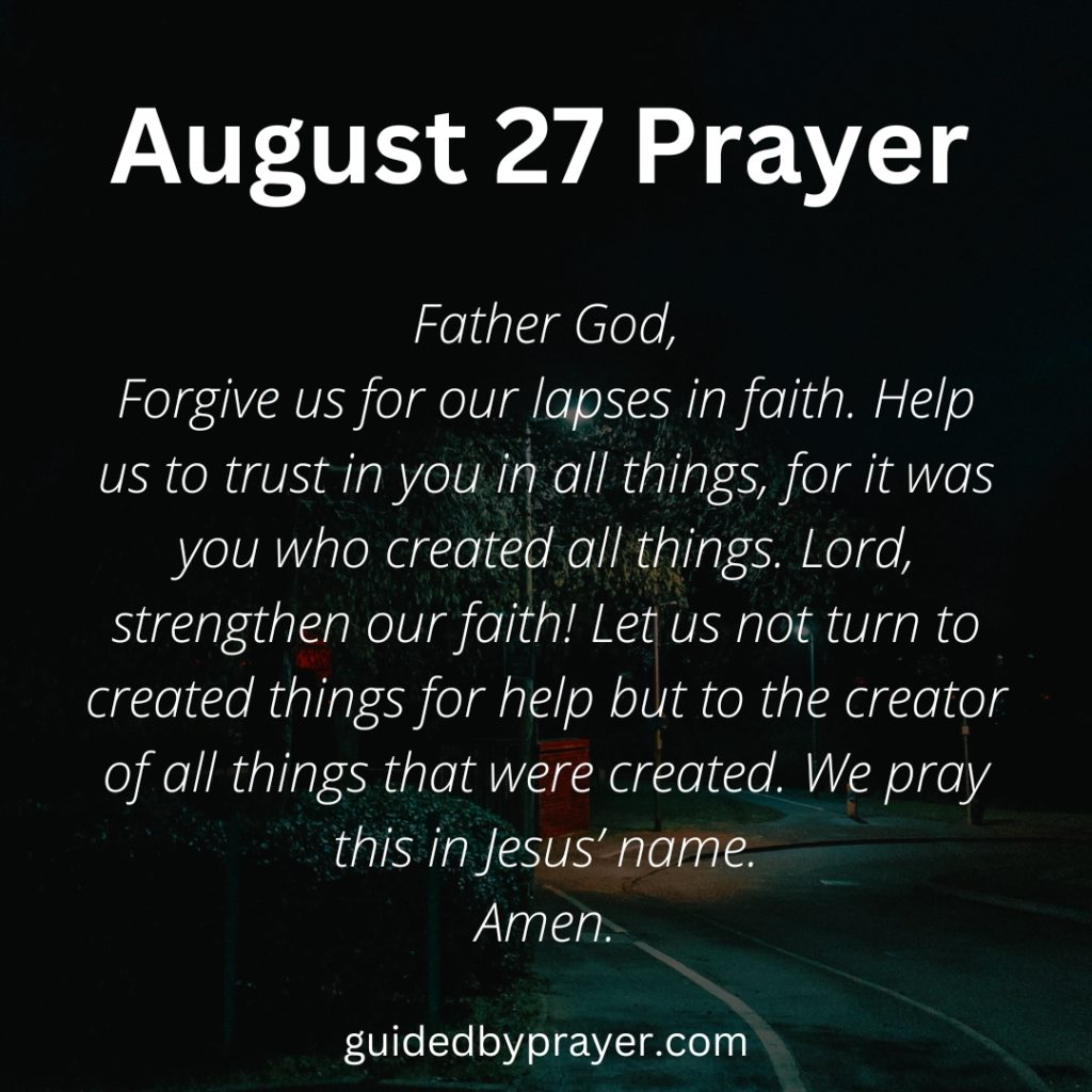 August 27 Prayer