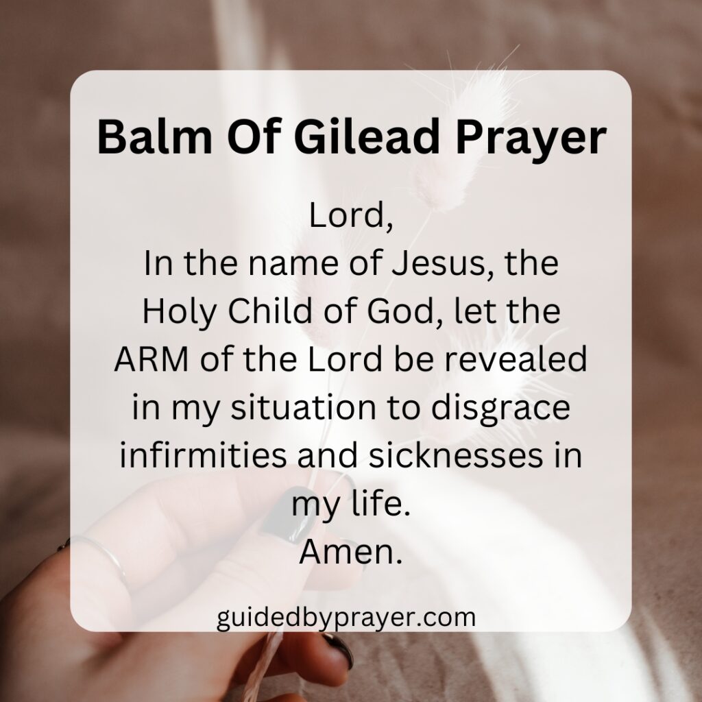 Balm Of Gilead Prayer