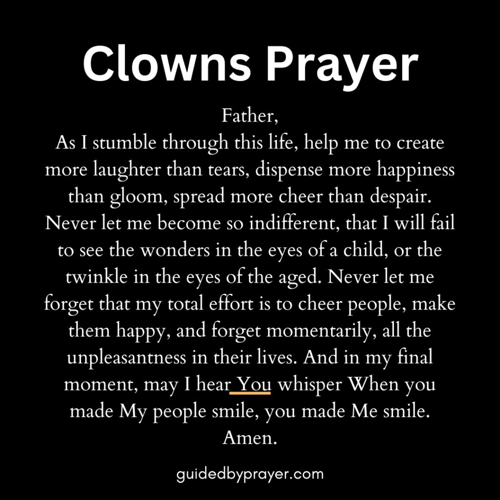 Clowns Prayer