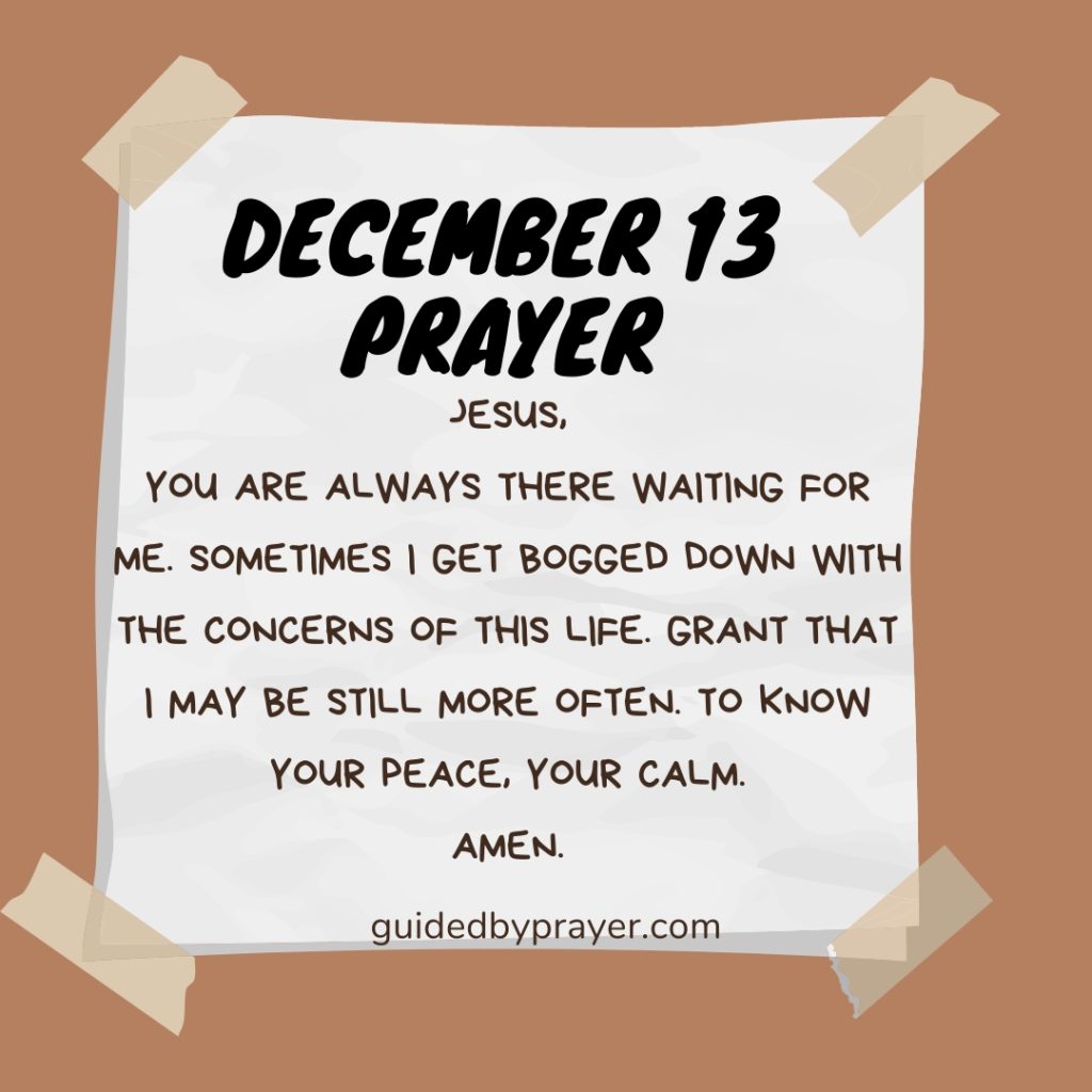December 13 Prayer