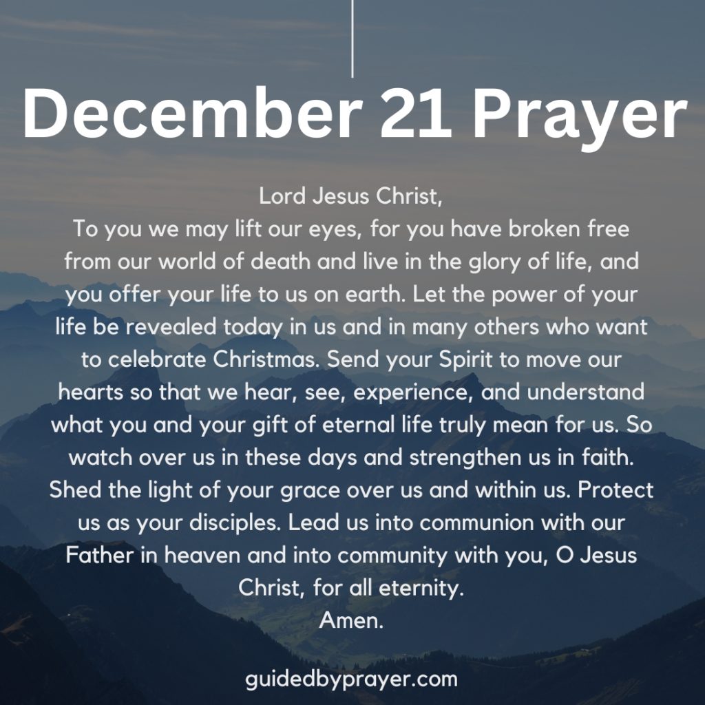 December 21 Prayer