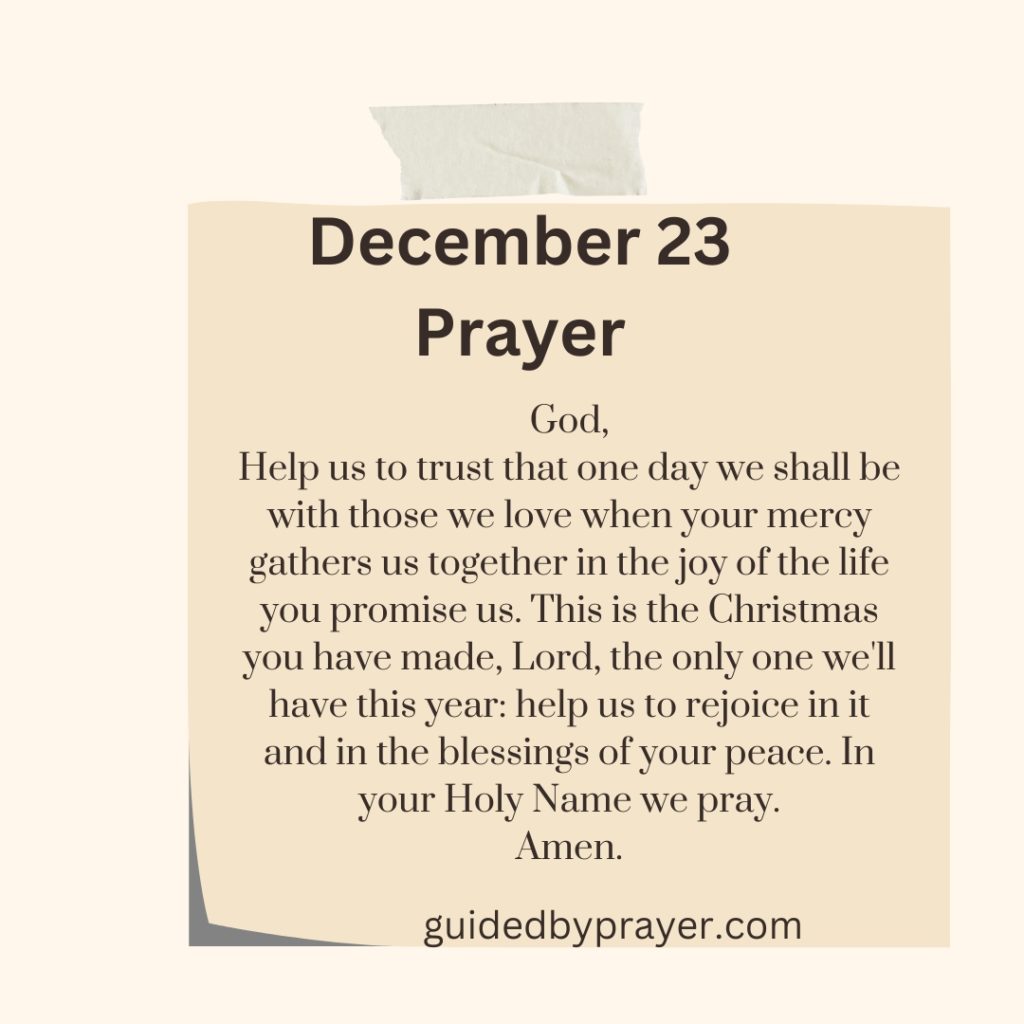 December 23 Prayer