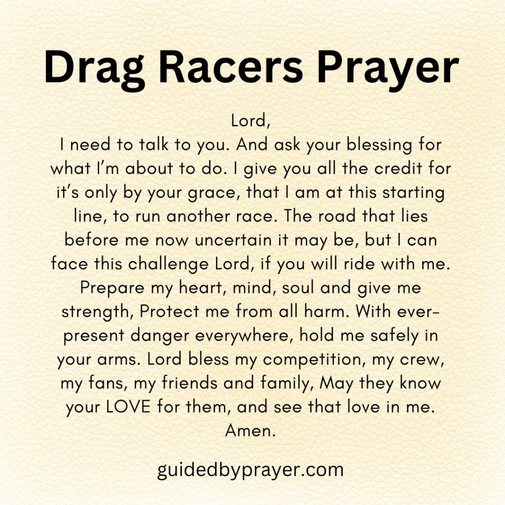Drag Racers Prayer