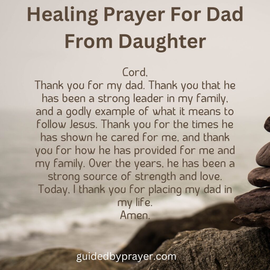 Healing Prayer For Dad From Daughter