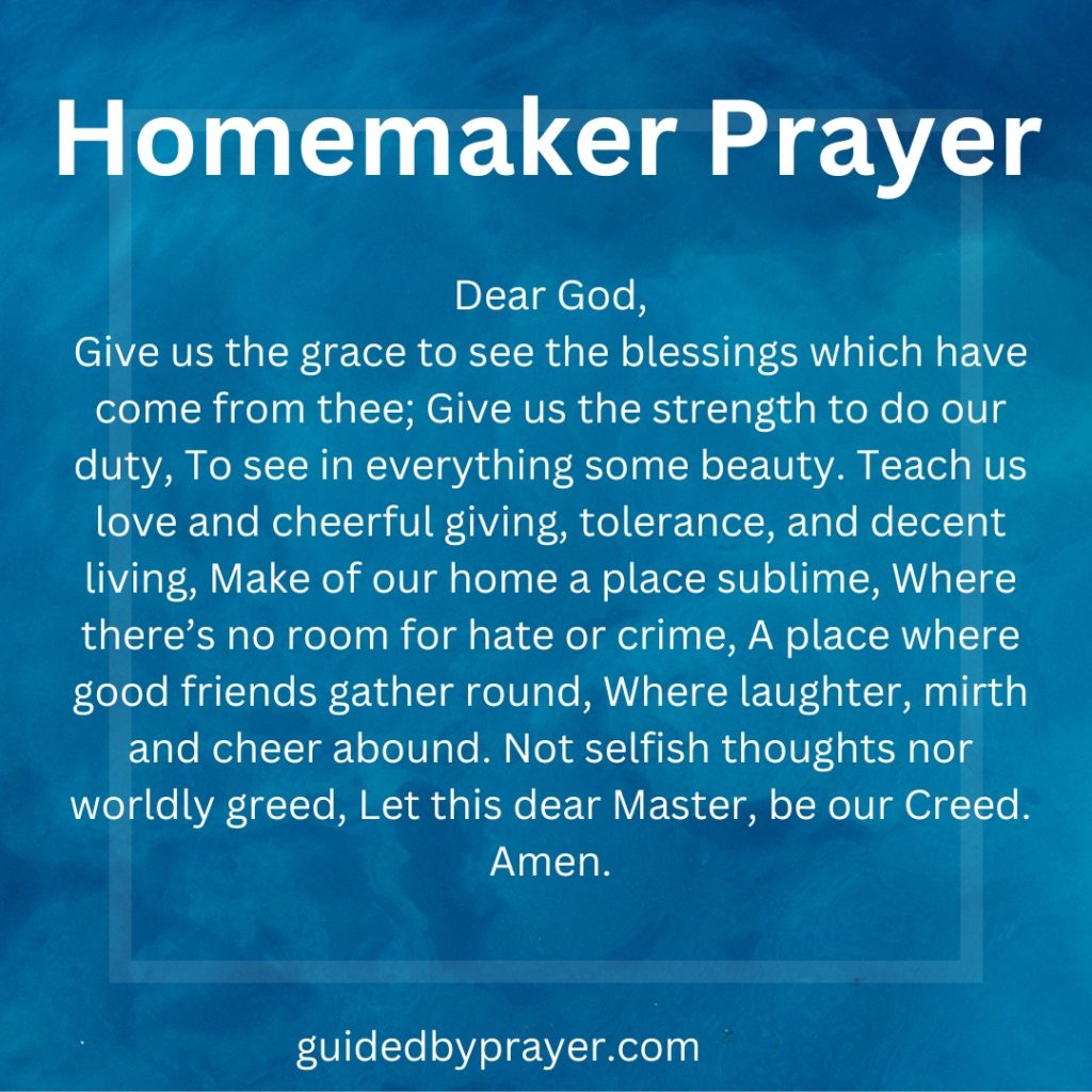 Homemaker Prayer