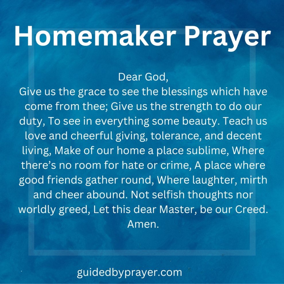 Homemaker Prayer – Guided by Prayer