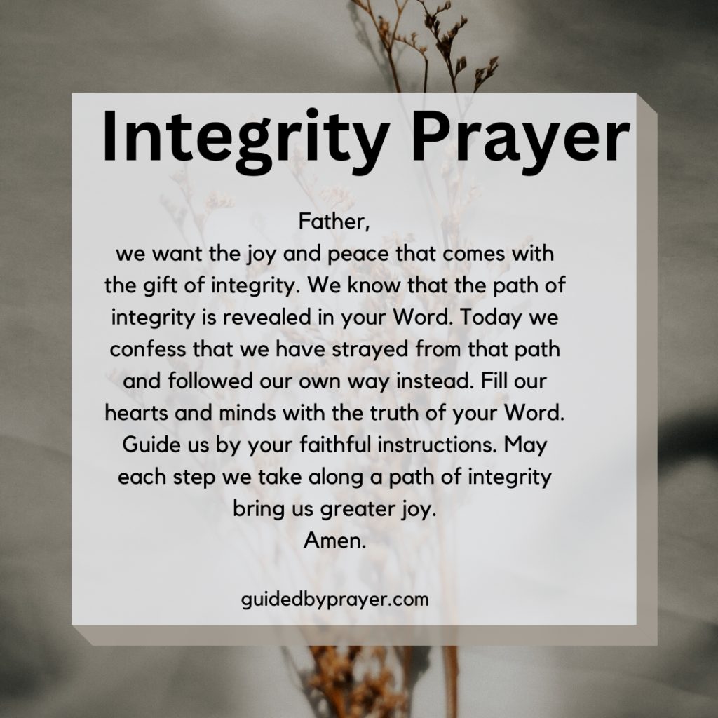 Integrity Prayer
