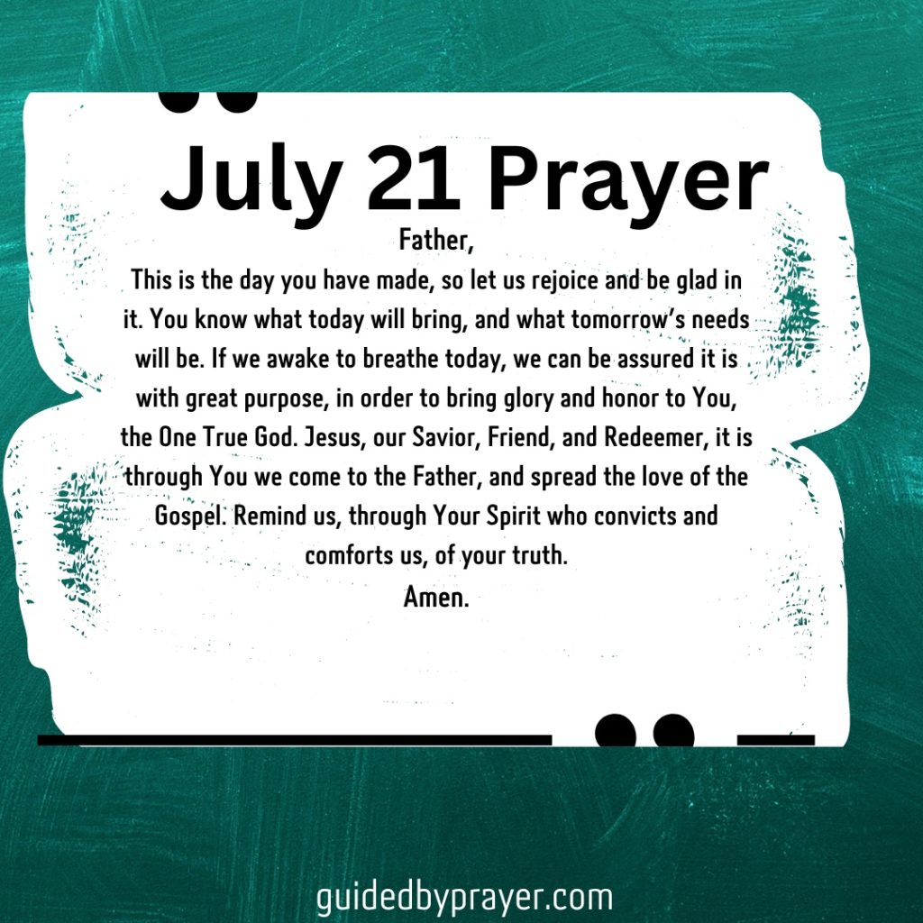 July 21 Prayer
