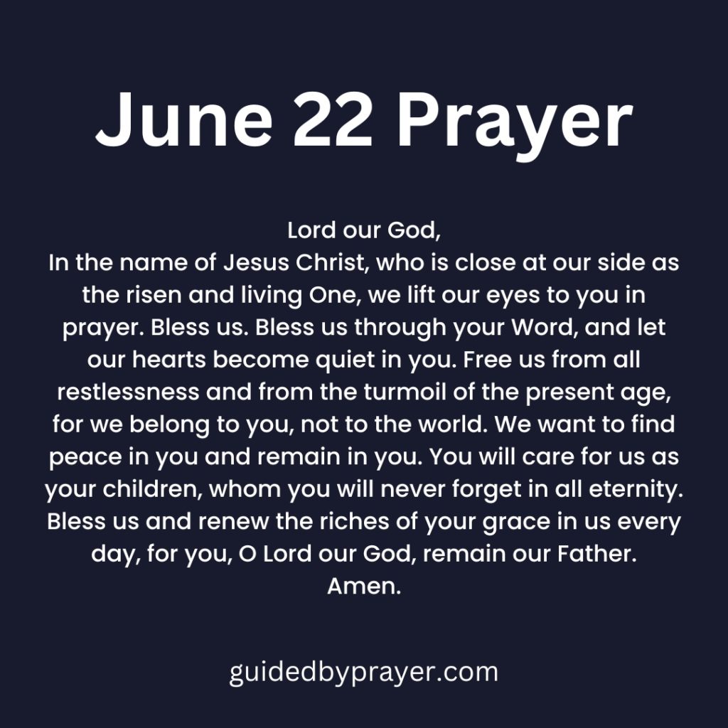 June 22 Prayer
