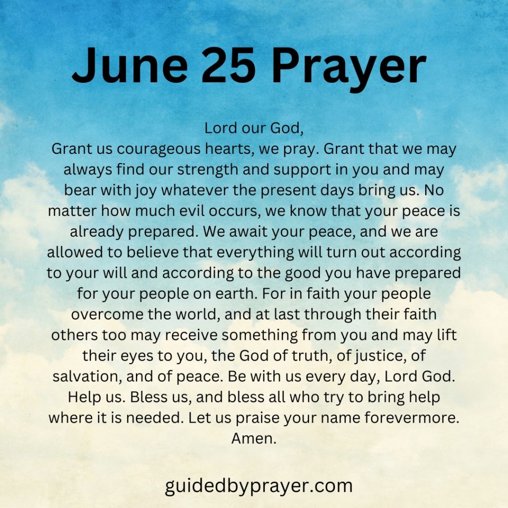 June 25 Prayer