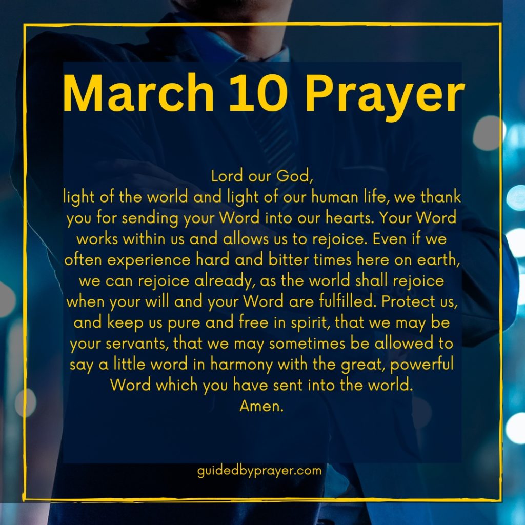 March 10 Prayer