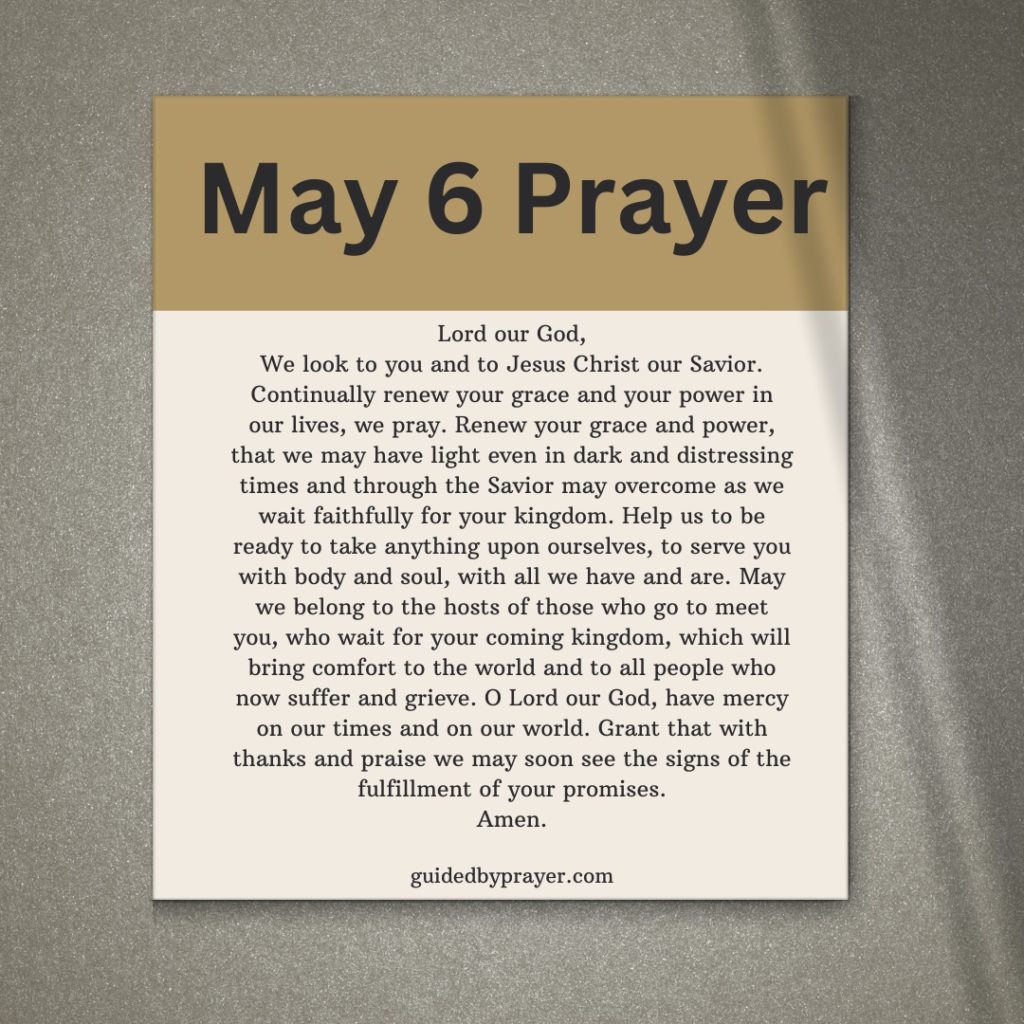 May 6 Prayer