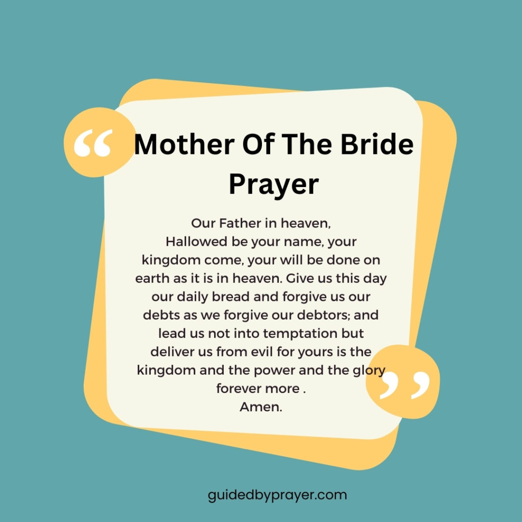 Mother Of The Bride Prayer
