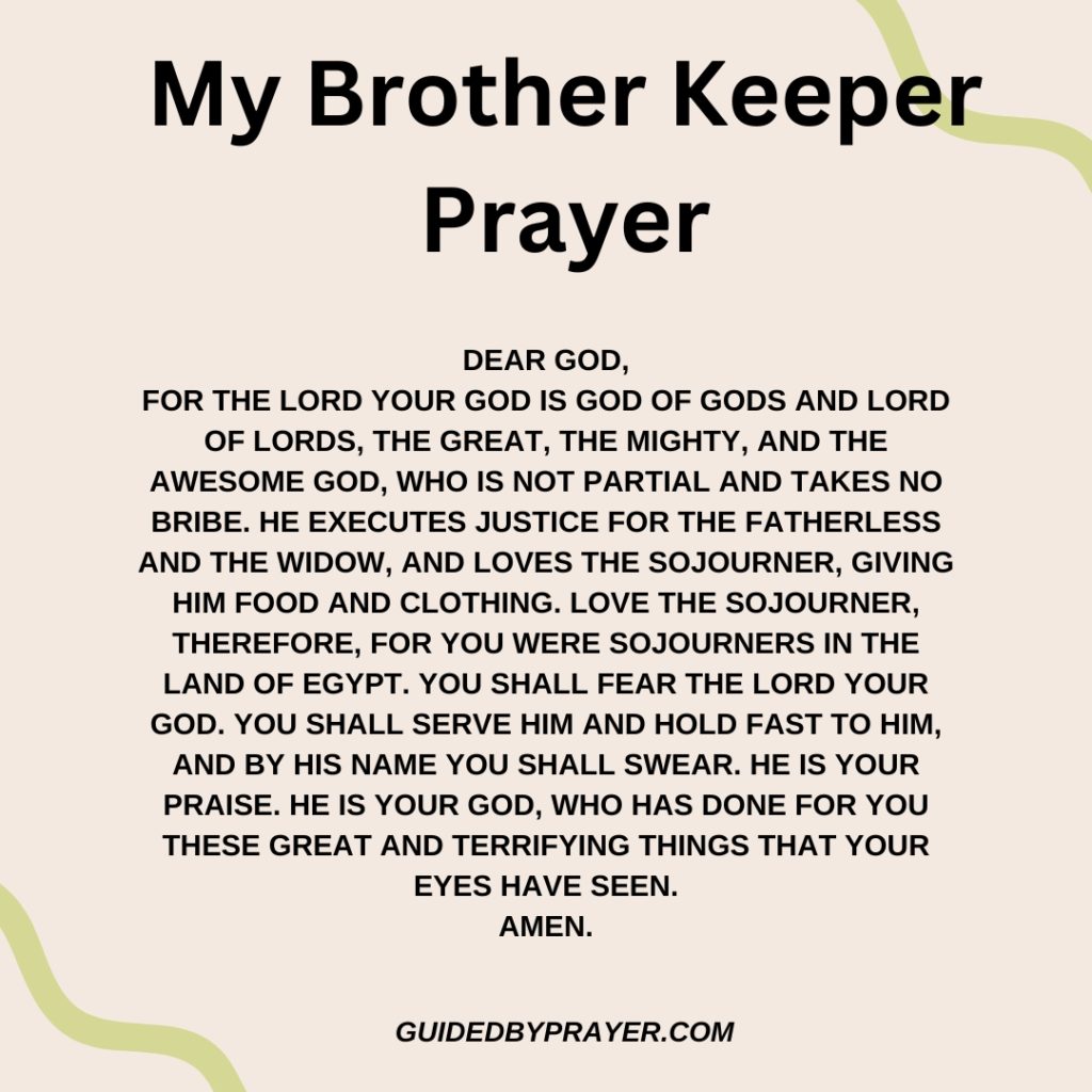 My Brother Keeper Prayer