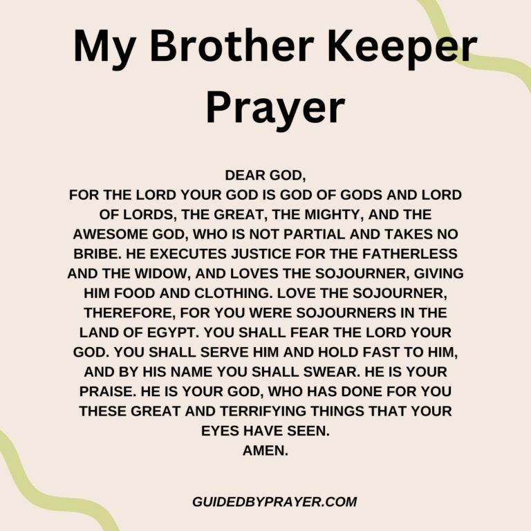 My Brother Keeper Prayer Guided by Prayer