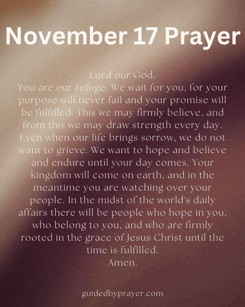 November 17 Prayer