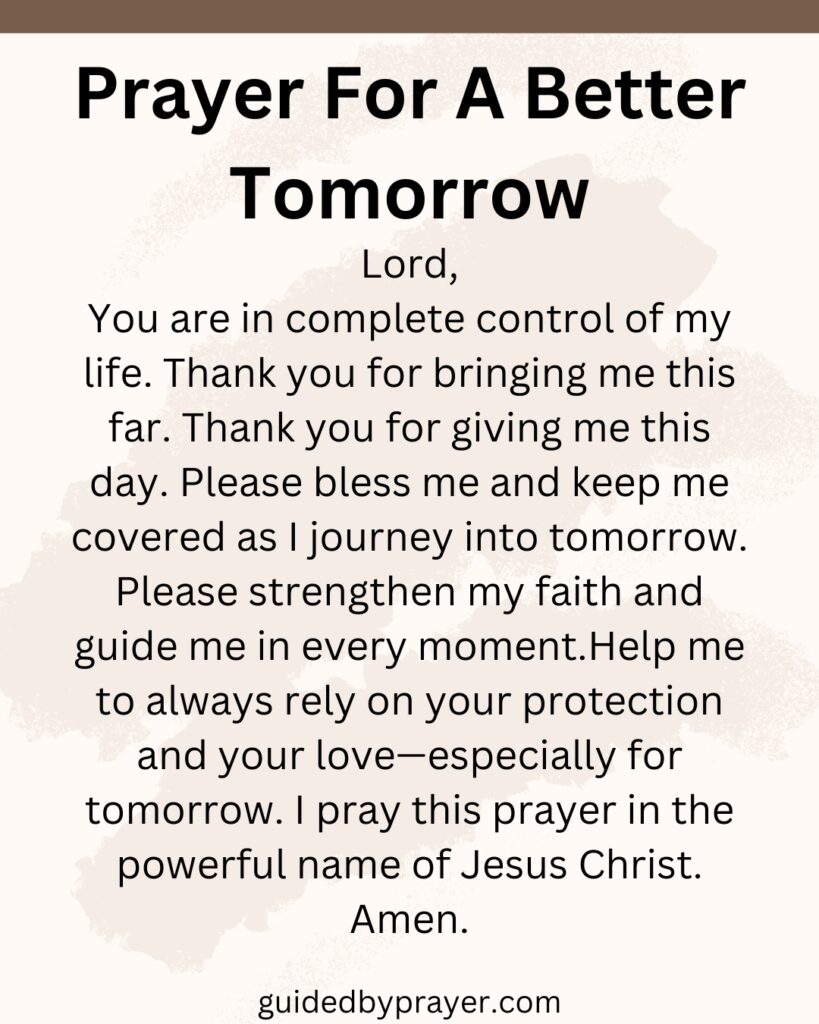 Prayer For A Better Tomorrow