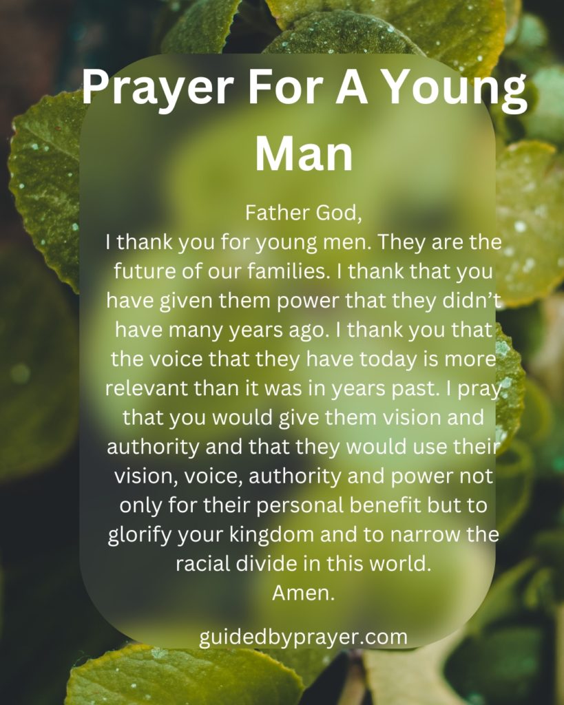 Prayer For A Young Man