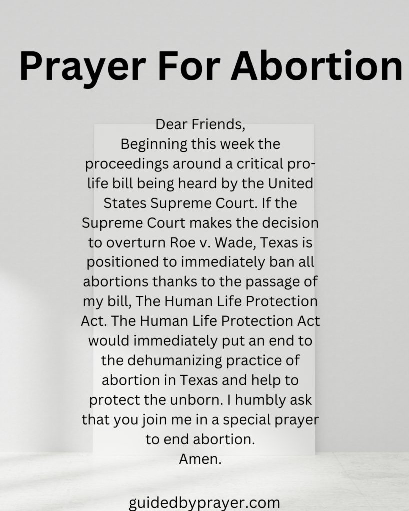 Prayer For Abortion