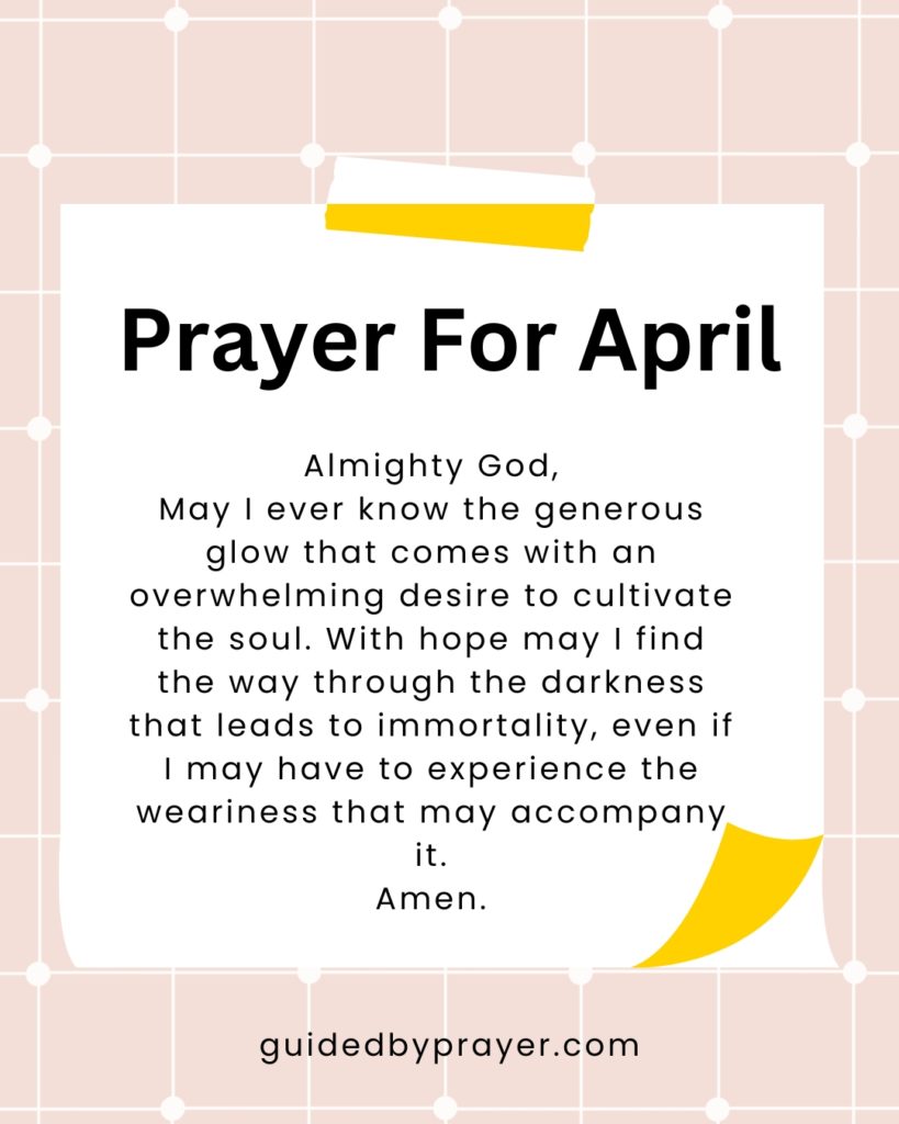 Prayer For April