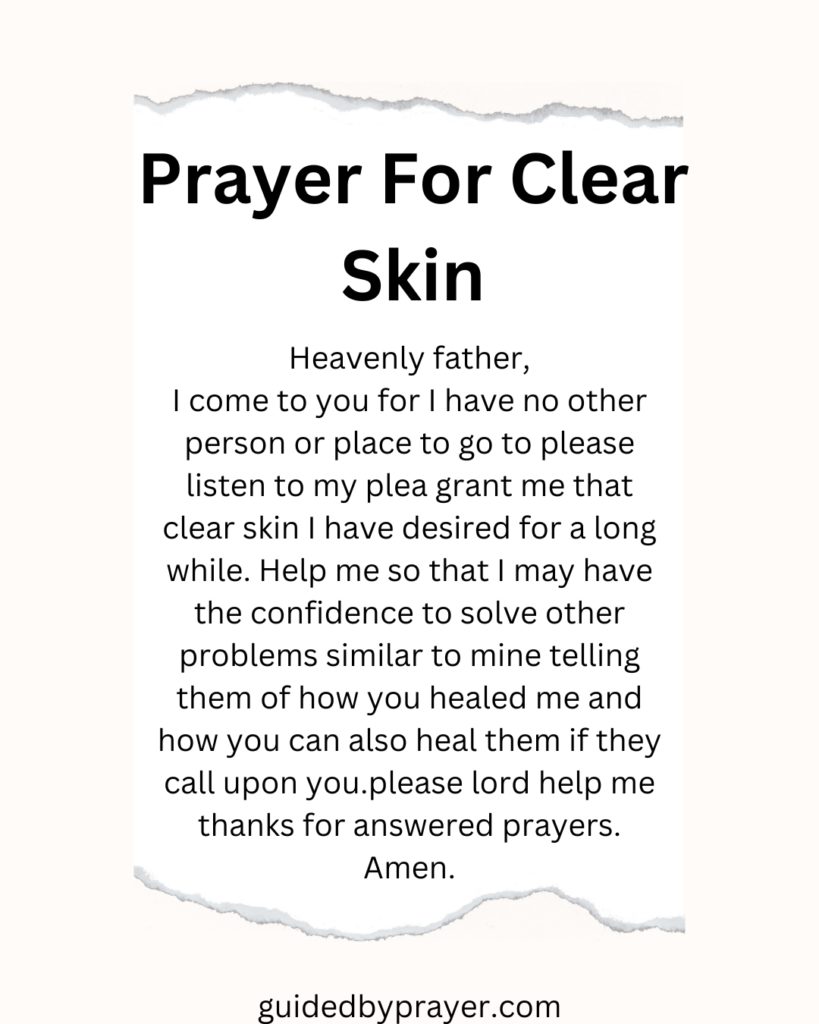 Prayer For Clear Skin